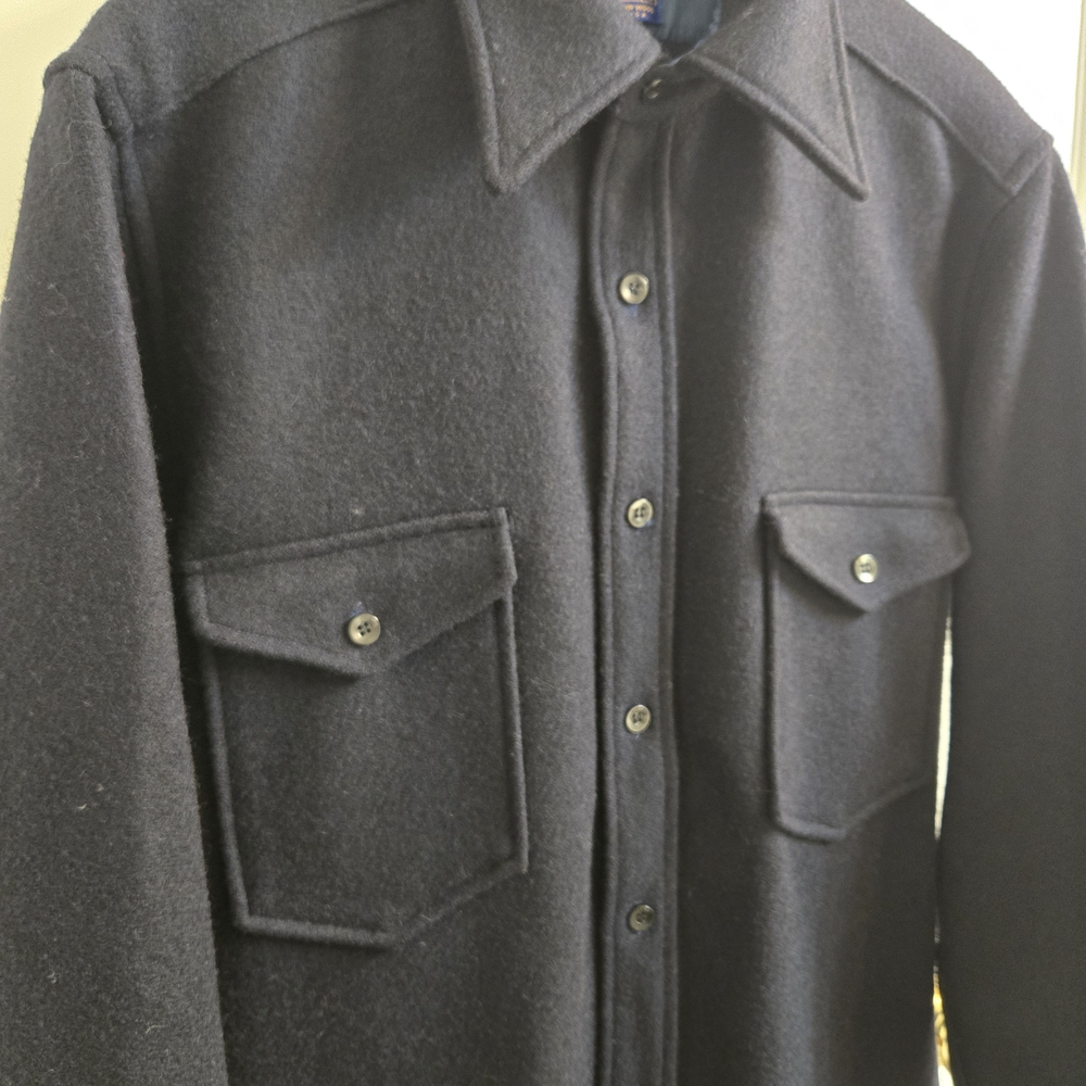 Pendleton 100% Virgin Wool Jacket, Heavy Shirt, Size M, Navy - Picture 4 of 12